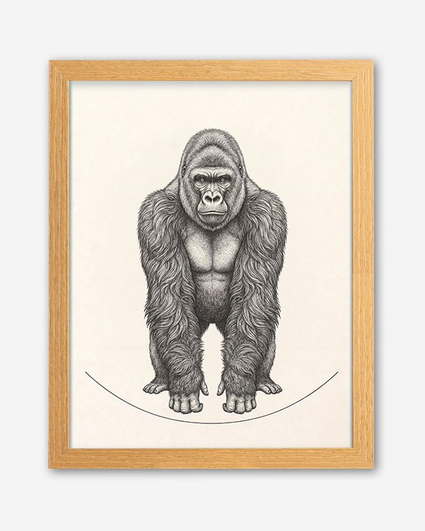 Gorilla illustrazione - Immagine decorativa su Tela con Cornice o Stampa - immagine 4