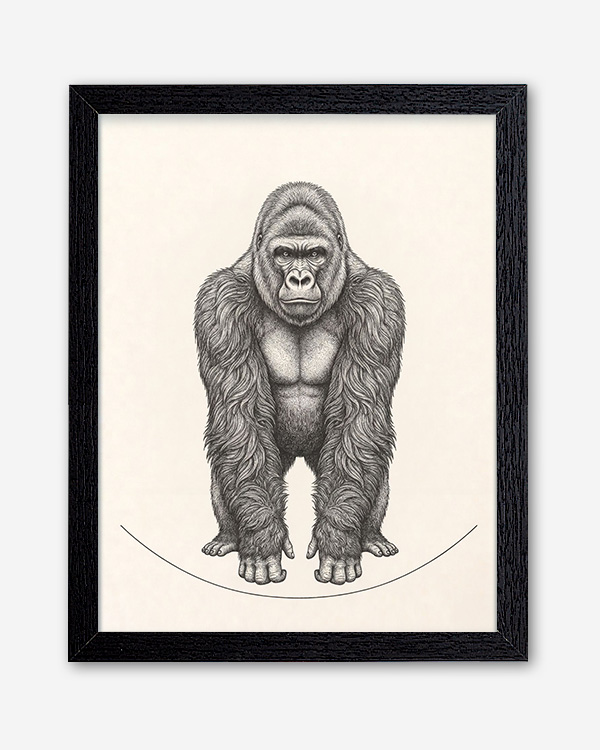 Gorilla illustrazione - Immagine decorativa su Tela con Cornice o Stampa - immagine 5
