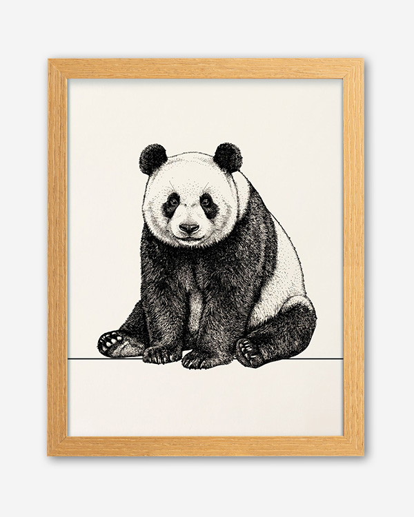 Panda illustrazione - Immagine decorativa su Tela con Cornice o Stampa - immagine 4