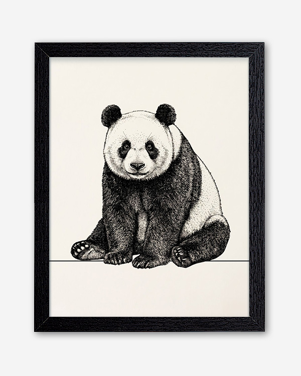 Panda illustrazione - Immagine decorativa su Tela con Cornice o Stampa - immagine 5